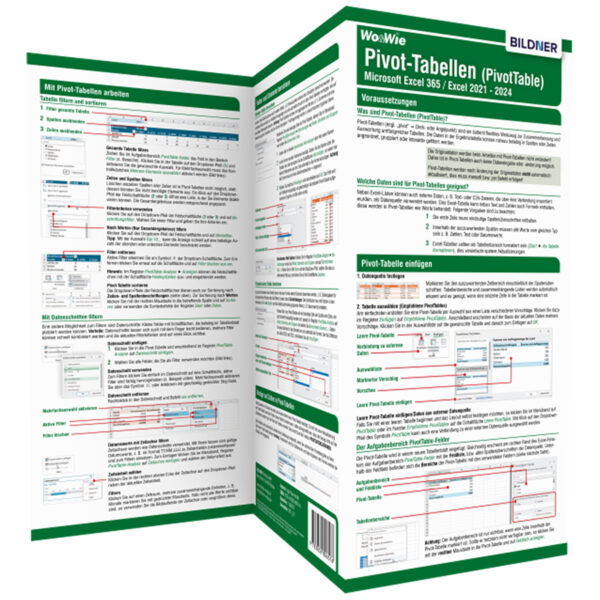 Pivot-Tabellen (PivotTable) Microsoft Excel 365 / Excel 2021 - 2024 Cover (100673)