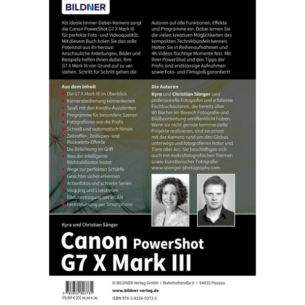 Canon PowerShot G7X Mark III Buch Backcover (100393)