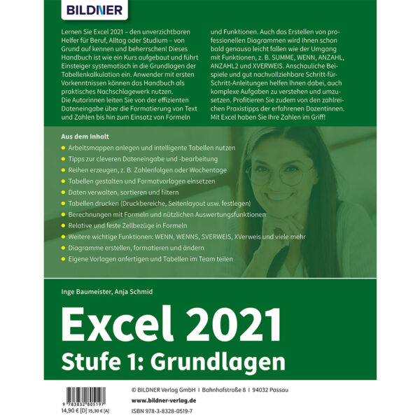 Excel 2021 – Stufe 1: Grundlagen Buch Backcover (100543)