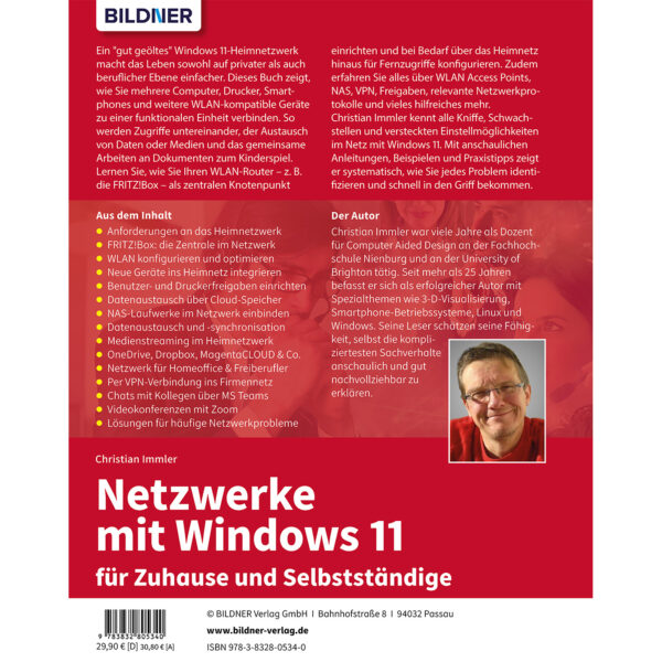 Netzwerke mit Windows 11 – für Zuhause und Selbstständige Buch Backcover (100561)