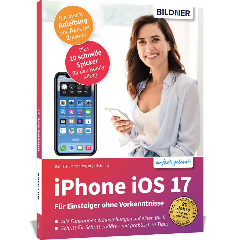 Apple iPhone mit iOS 17 Buch Cover (100642) - Handy vor Diebstahl absichern