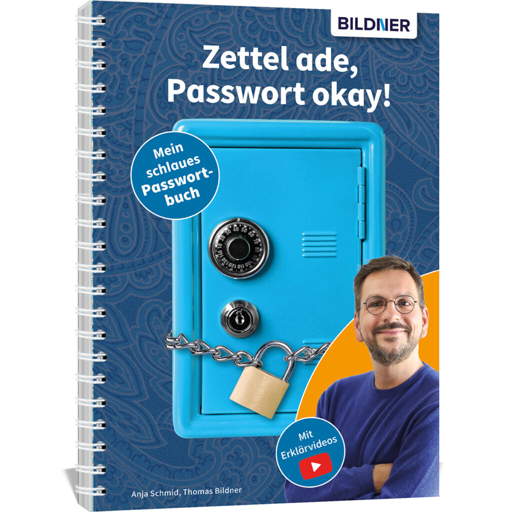 Zettel ade, Passwort okay! Das schlaue Passwortbuch Buch Cover (100704) - tipps für pc sicherheit