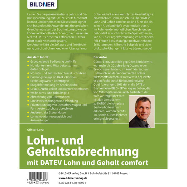 Lohn- und Gehaltsabrechnung mit DATEV Lohn und Gehalt comfort Buch Backcover (100711)