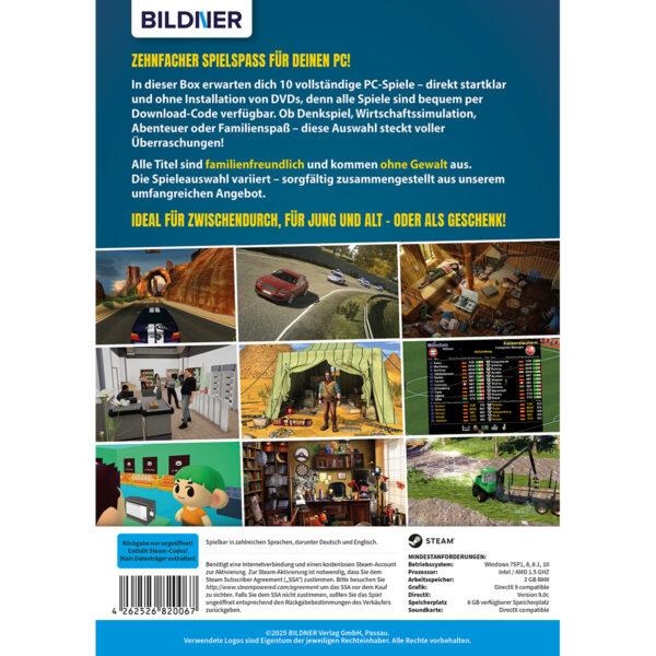 10 PC-Spiele - Original Vollversionen #1 Backcover (200013)