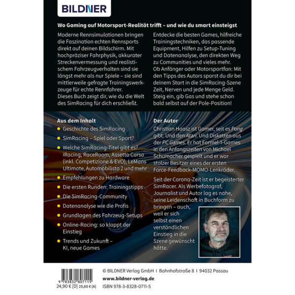 SimRacing - Einsteigen & Durchstarten Buch Backcover (100727)
