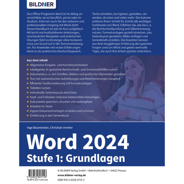 Word 2024 - Stufe 1: Grundlagen Buch Backcover (100732)