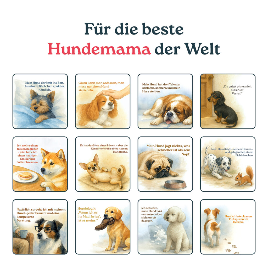 Für die beste Hunde-Mama der Welt (Aufsteller mit 12 Sprüchen) Übersicht (200014)