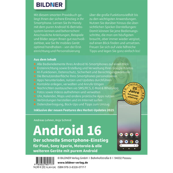 Android 16 - Der schnelle Smartphone-Einstieg Buch Backcover (100733)