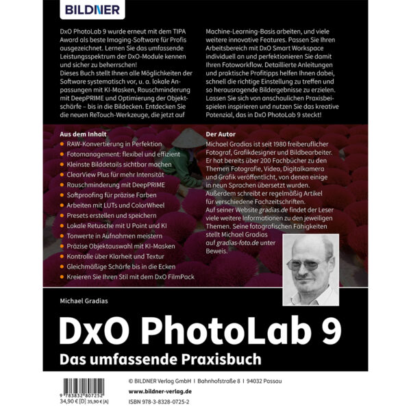 DxO PhotoLab 9 - Das umfangreiche Praxisbuch Buch Backcover (100742)