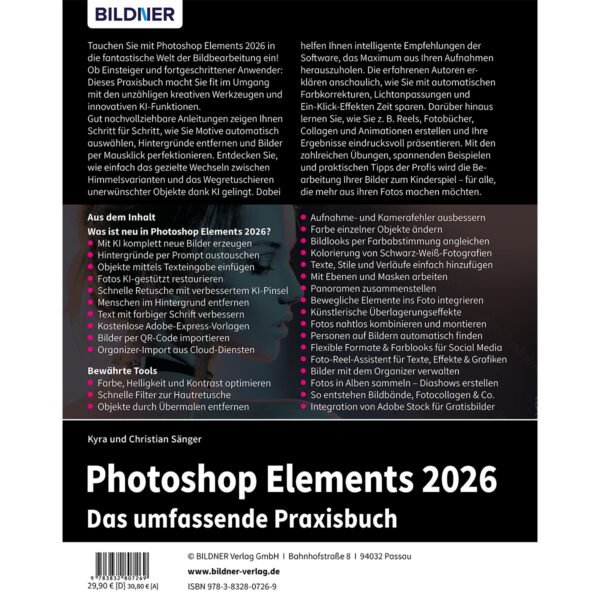 Photoshop Elements 2026 - Das umfassende Praxisbuch Buch Backcover (100743)