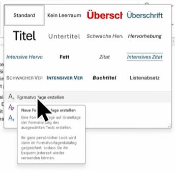 formatvorlagen erstellen - tutorial eigene formatvorlage