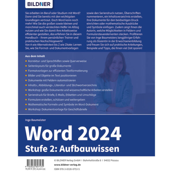 Word 2024 - Stufe 2: Aufbauwissen Buch Backcover (100770)