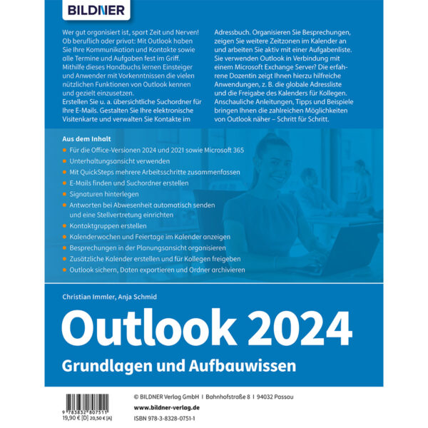 Outlook 2024 - Grundlagen und Aufbauwissen Buch Backcover (100768)