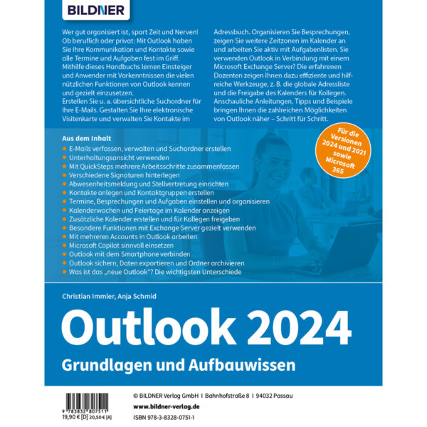 Outlook 2024 - Grundlagen und Aufbauwissen Buch Backcover (100768)