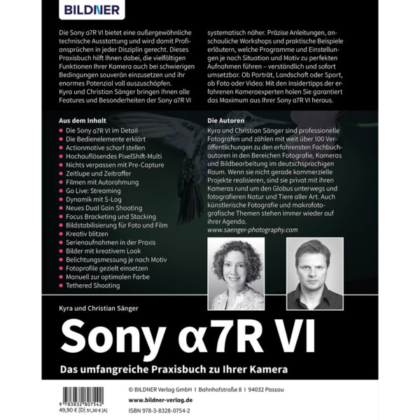 Sony alpha 7R VI - Das umfangreiche Praxisbuch zu Ihrer Kamera Buch Backcover (100771)