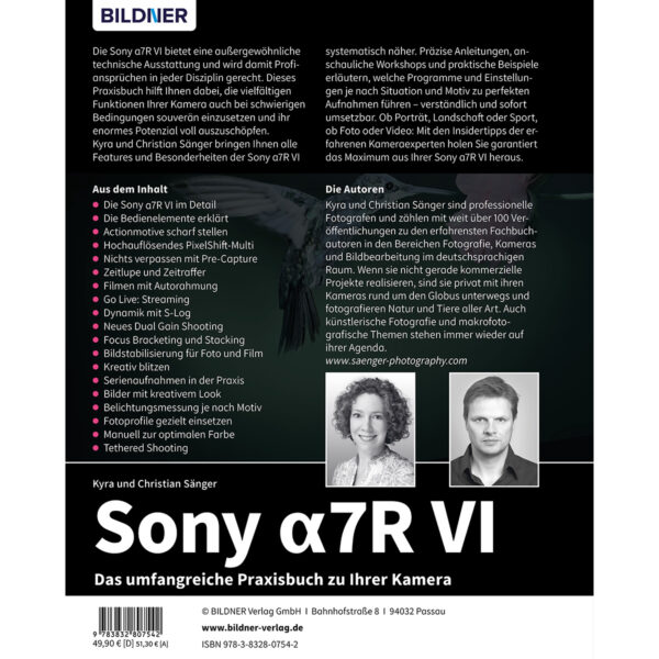 Sony alpha 7R VI - Das umfangreiche Praxisbuch zu Ihrer Kamera Buch Backcover (100771)