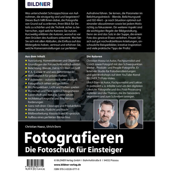 Fotografieren - Die Fotoschule für Einsteiger Buch Backcover (100788)